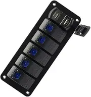 ETHZZLE Waterproof 6 Gang Switch Panel Ports Real-Time Voltage Indicator for Cars Bikes Boats