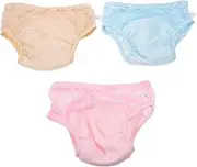 Generic 3pcs Underwear Training Pants Diapers Waterproof Training Pants Panties Waterproof Pants Panty Reusable Cloth Diapers Washable Diapers Tpu Waterproof Layer