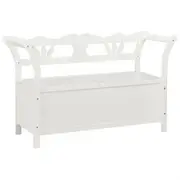 Storage Bench 126 cm White Solid Fir Wood