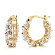 Nevenka Zircon Lacework Small Hoop Earrings for Women Girls-Gold