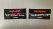 (2) Vending Pepsi Coke Drink Snack Machine "Surveillance Security" Decal Sticker