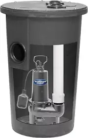 Superior Pump 93015-U Cast Iron Tethered Float Switch Sewage Pump 1/2 HP, Black