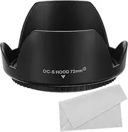 uxcell 72mm Camera Lens Hood, Reversible Flower Lens Hood Protector with Cleaning Cloth for Anti-Reflection Blocks Excess Sunlight to Reduce Lens Flare and Glare, Enhance Photography