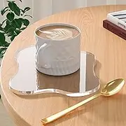 Leadiy Acrylic Coaster Decorative Plates, Irregular Bar Drink Coaster, Clear Cloud Shape Coffee Cup Coaster, Perfect for Tabletop Protection and Accessories Display.(Clear)