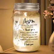 Mothers Day Gifts for Mom from Daughter Son, Mason Jar Night Lights, Clear