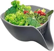 Kitchen Drain Basket | Silicone Kitchen Strainer with Spout - Multi-Functional Vegetable Filter Bowl for Draining, Washing and Rinsing, Over The Sink