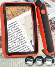 Magnifying Glass for Reading, Rechargeable 5X Large Page Magnifier with Light