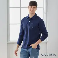 在飛比找momo購物網優惠-【NAUTICA】男裝 經典菱格紋長袖POLO衫(深藍)
