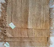 4ct Hobby Lobby Placemats Jute Twine Woven Brown 14” x 19” Farmhouse Rectangle