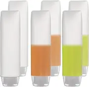 6-Pack Travel Size Plastic Squeeze Bottles for Liquids, 30ml/1oz TSA Approved Makeup Toiletry Cosmetic Containers