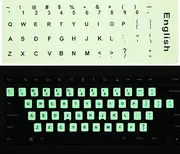 2PCS Pack Universal English Keyboard Stickers Glow in The Dark Keyboard Letters Stickers for Computer Laptop Notebook Desktop (English-Glow)