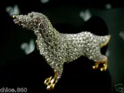 SIGNED SWAROVSKI SETTER DOG PIN~BROOCH RETIRED RARE NEW WITH TAGS