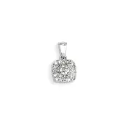 14k White Gold Real Diamond Halo Pendant