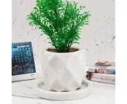 Marble PineApple Planter 15cm Handmade Pot for Home - Ceramic Pots for Planter Plants - Parlite Planter for Indoor Plant - White