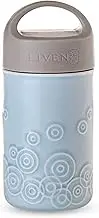 ACERA Liven - Destiny Travel Mug, Single Wall Tumbler, Ceramic Tourmaline Water Bottle, Juice, Tea and Coffee Tumbler, with Silicone Sleeve and Handle, 10.5 oz, Baby Blue