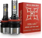 Hikari H11/H8/H9 LED Fog Light Bulbs,12,000LM, High Lumens LED Kit,30W Thunder CSP LED Equivalent to 80W Ordinary LED,CANBUS Ready,Halogen Upgrade Replacement,6000K White,H16 Foglight