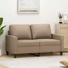 2-Seater Sofa Lounge Couch Futon Chair Modern Faux Leather Cappuccino 120cm
