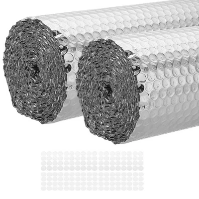 59.1IN x 8FT Reflective Bubble Insulation Sheet 2Pcs Double Side Aluminum Foil