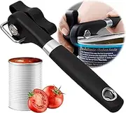Can Opener Handheld, Can Opener Smooth Edge Manual, No Sharp Edges with Soft Grips (1 Pcs)