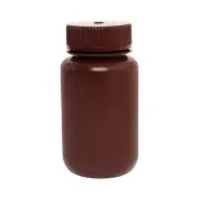 Eisco Labs 125ml Amber Reagent Bottle, Wide Mouth with Screw Cap - HDPE