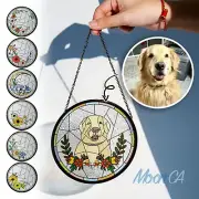 Custom Pet Portrait Stained Glass Suncatcher From Photo, Custom Pet Portrait Mem