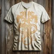 Men's Retro T Shirt Henley Shirt Short Sleeve Vintage Designer Retro Vintage Street Casual Daily Summer Spring All Seasons White Henley Henley T-Shirt