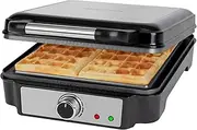 ProfiCook® Waffle Iron for Belgian Waffles with 4 Baking Surfaces, Waffle Iron, Belgian Waffle, Non-Stick Baking Surface, infinitely Selectable Browning Level, Stainless Steel, 1200 watts, PC-WA 1241