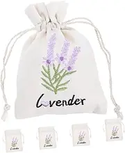 VALICLUD 5pcs Sachet Empty Bags: Lavender Fabric Muslin Bags with Drawstring Fragrance Sachets Candy Pouch Refillable for Lavender Spice Jewelry