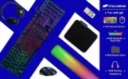 STGAUBRON RGB Gaming Bundle - Keyboard Mouse, Pad, Bluetooth Speaker & Headset