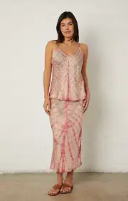 River + Sky Raya Satin Tank in Domingo Made in the USA Medium