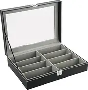 [VivoGlow] 8 Slots Glasses Case, Sunglasses Storage Organizer, Sunglasses Case/Jewellery Trays With Display Window