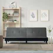Sofa Bed Dark Grey Fabric vidaXL