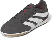 [adidas] Unisex-Child Club Predator Indoor Soccer Shoe, Grey Strata/White/Lucid Red, 2 Little Kid