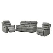 Edison 3+1+1 Fabric Recliner Lounge Suite - Light Grey