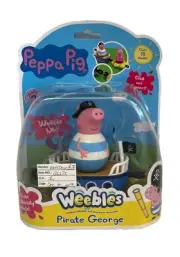 Peppa Pig Weebles Click and Connect Pirate George on Pirate Ship Wobbily Vehicle