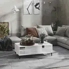 NNEVL Coffee Table High Gloss White 103.5x60x35 cm Chipboard