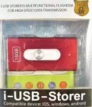 Flash Drive 16GB High Speed 3.0 i-USB-Storer Mobile Disk Red New in Box FreeShip