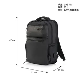 【AMERICAN TOURISTER 美國旅行者】SEGNO 2.0 專業可擴充筆電後背包17吋(黑色)