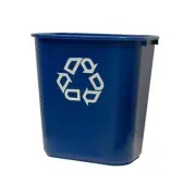Rubbermaid Medium Recycling Bin 27L Blue Resists Corrosion Durable Construction