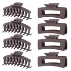 Brown Hair Clips for Women - 8 Pack 4.3 Inch Large Hair Claw Clips for Women