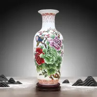 在飛比找蝦皮購物優惠-景德鎮陶瓷器大花瓶插花客廳裝飾品擺件新中式落地大花瓶陶瓷牡丹