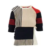 [BOTTEGA VENETA] BOTTEGA VENETA Cotton patchwork sweater Woman S S Multicolor