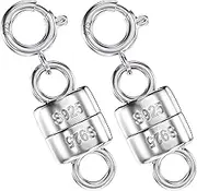 OHINGLT 925 Sterling Silver Magnetic Necklace Clasps and Closures,Gold and Silver Bracelet Clasp Converter for Jewelry Making Supplies,Chain Extender Connector for Small Necklace Bracelet