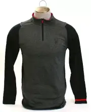 Spyder Gray & Black 1/4 Zip Long Sleeve Stretch Pullover Shirt Men's