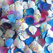 Sequins Clams / Shells Silver / Mixed Iris ~14mm ~200/~1000 (25% Off) pieces