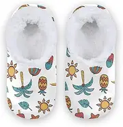 [Caihoyu] House Slippers for Kids Coral Fleece Anti-Slip Rubber Sole Lightweight House Slipper Socks Home Indoor