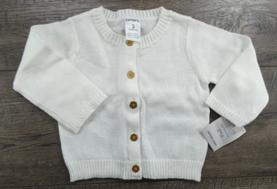 Baby Girl Clothes New Carter's 3 Month White Sparkle Sweater