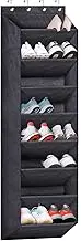 Epzia Over The Door Shoe Organiser, shoe box, Hanging Storage Rack with Deep Pockets for Boots & Shoes - Space Saving Closet Organisers for Home Storage & Organisation (Black)