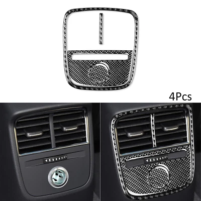 4Pcs Carbon Fiber Rear Air Vent Outlet Panel Trim For Audi A3 S3 RS3 8V 2013-19 (for: Audi)