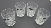 NWT Bohemia Czech Crystal Whiskey Rocks Water Glasses, set of 4 10oz (No Box)